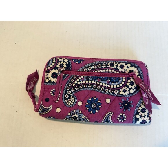 Vera Bradley Knot Just a Clutch Purse Boysenberry Paisley Pattern Retired 3 Pcs - Picture 2 of 16